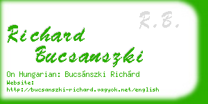 richard bucsanszki business card