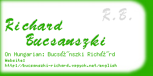 richard bucsanszki business card